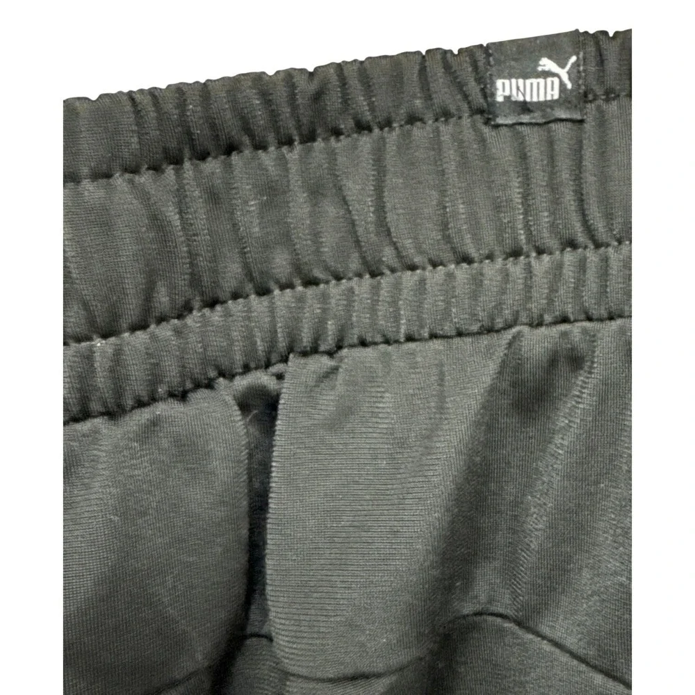 Puma Black Athletic Track‎ Pants White Side Stripe Joggers Mens L